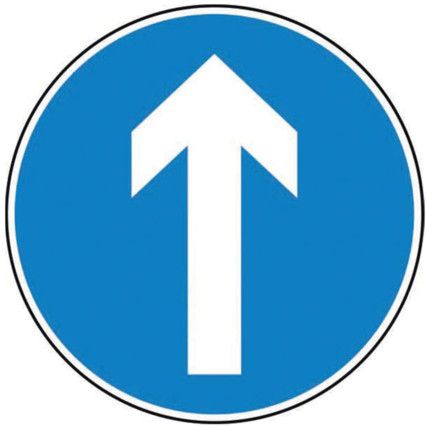 600MM DIA. DIBOND 'VERTICALARROW' ROAD SIGN (WITH CHANNEL)