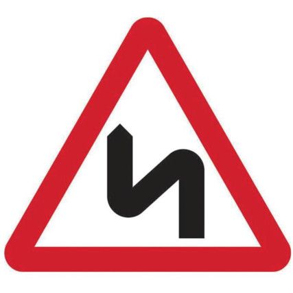 600MM TRI. DIBOND 'DOUBLE BEND AH EAD' ROAD SIGN (WITHOUT CHANNEL)