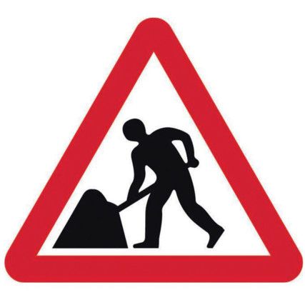 600MM TRI. DIBOND 'MEN AT WORK'ROAD SIGN (WITHOUT CHANNEL)