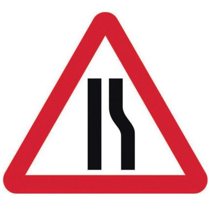 600MM TRI. DIBOND 'ROAD NARROWS RIGHT' ROAD SIGN (WITHOUT CHANNEL)