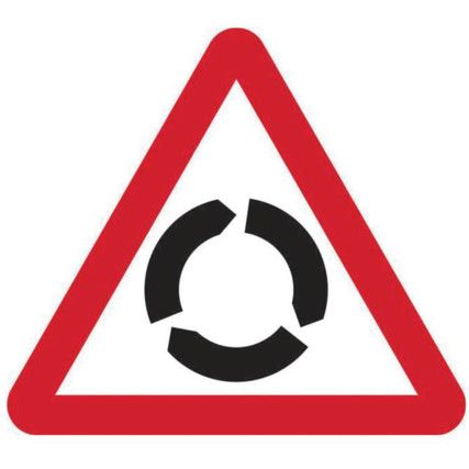 600MM TRI. DIBOND 'ROUNDABOUT AHEAD' ROAD SIGN (WITHOUT CHANNEL)