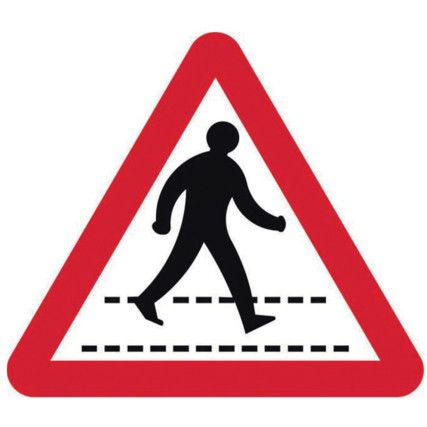 600MM TRI. DIBOND 'PEDESTRIAN WALKWAY' ROAD SIGN (WITHOUT CHANNEL)