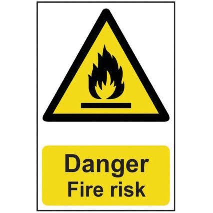 DANGER FIRE RISK - PVC (200X300MM)