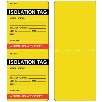 ISOLATION TAG KIT (50 INSERTS,1PEN)