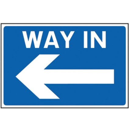 WAY IN ARROW LEFT - RPVC (600X450MM)