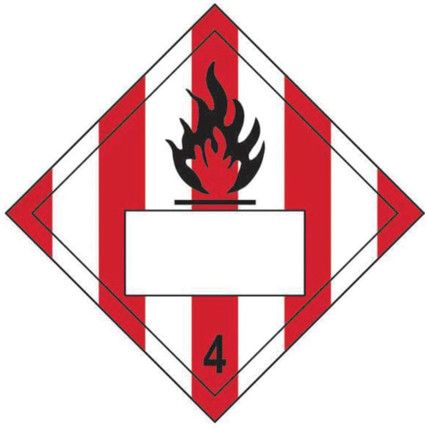 FLAMMABLE 4 SYMBOL STRIPED -SAVPLACARD (250 X 250MM)