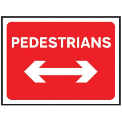 1050 X 750MM Ã‚Â TEMPORARY SIGN - PEDESTRIANS (ARROW LEFT & RIGHT)