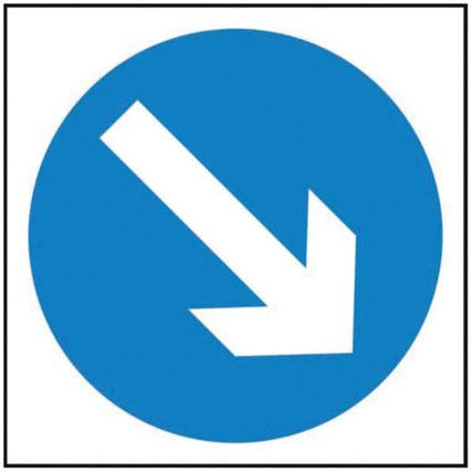 600 X 600MM TEMPORARY SIGN &FRAME- KEEP RIGHT ARROW