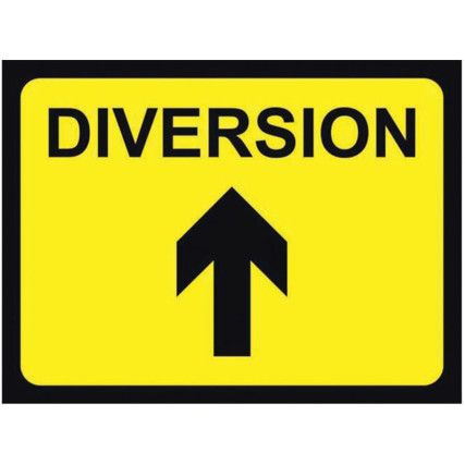 600 X 450MM Ã‚Â TEMPORARY SIGN -DIVERSION (ARROW UP)