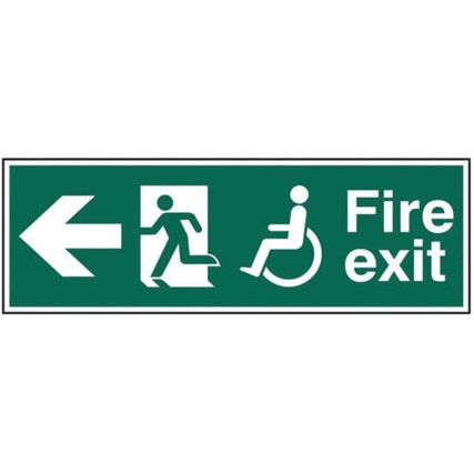 DISABLED FIRE EXIT MAN RUNNINGARR OW LEFT - PVC (450 X 150MM)