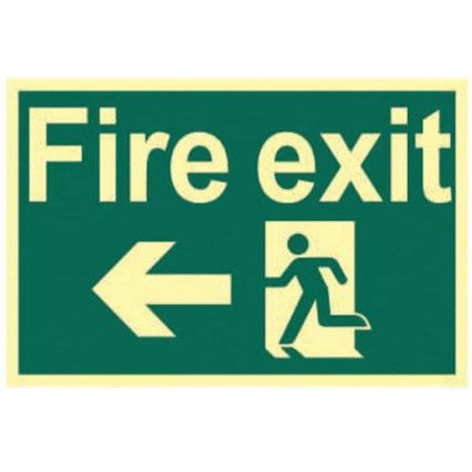 FIRE EXIT RUNNING MAN ARROW LEFT-PHO (300 X 200MM)