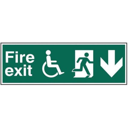 DISABLED FIRE EXIT MAN RUNNINGARR OW DOWN - PVC (450 X 150MM)