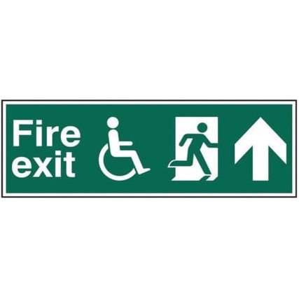 DISABLED FIRE EXIT MAN RUNNINGARR OW UP - PVC (450 X 150MM)