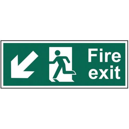 FIRE EXIT (MAN ARROW DOWN/LEFT)-SAV (400 X 150MM)