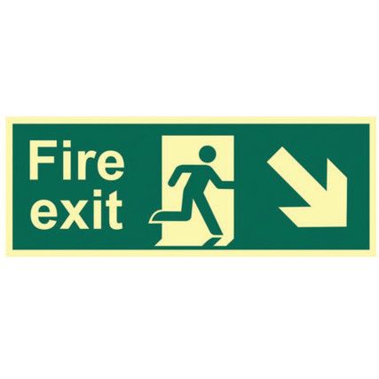 FIRE EXIT (MAN ARROW DOWN/RIGHT)-PHS (400 X 150MM)