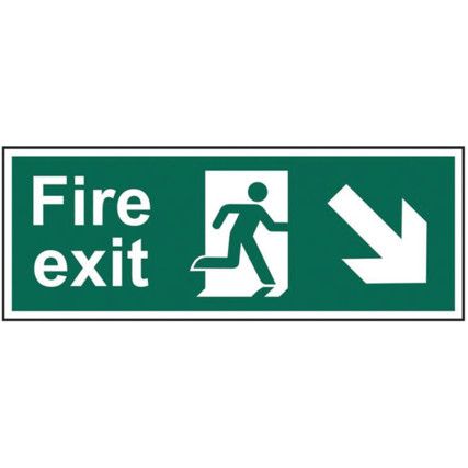 FIRE EXIT (MAN ARROW DOWN/RIGHT)- SAV (400 X 150MM)