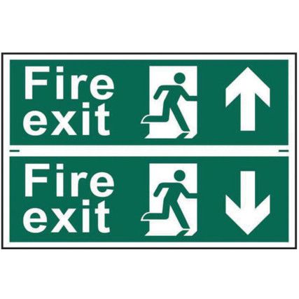 FIRE EXIT MAN RUNNING ARROWUP/DOWN - PVC (300 X 200MM)