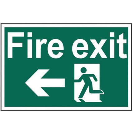 FIRE EXIT RUNNING MAN ARROW LEFT- PVC (300 X 200MM)