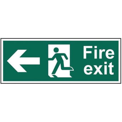 FIRE EXIT RUNNING MAN ARROW LEFTPVC (400 X 150MM)