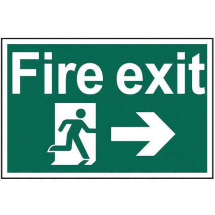 FIRE EXIT RUNNING MAN ARROW RIGHT- PVC (600 X 400MM)