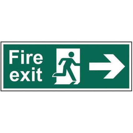 FIRE EXIT RUNNING MAN ARROW RIGHTPVC (400 X 150MM)