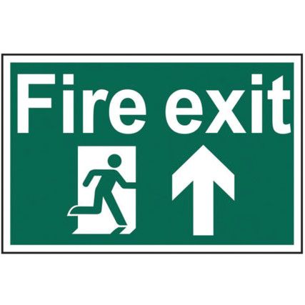 FIRE EXIT RUNNING MAN ARROW UP -PVC (600 X 400MM)