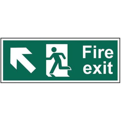 FIRE EXIT RUNNING MAN ARROWUP/LEFT PVC (400 X 150MM)