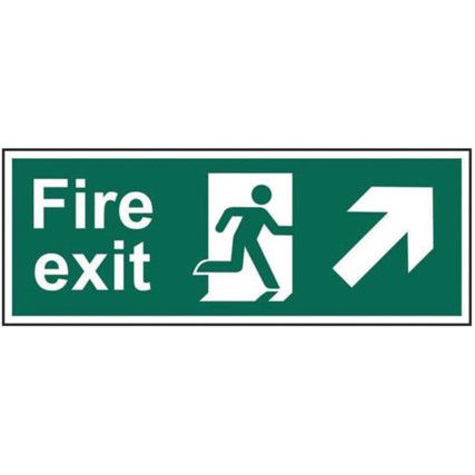 FIRE EXIT RUNNING MAN ARROWUP/RIGHT PVC (400  X 150MM)