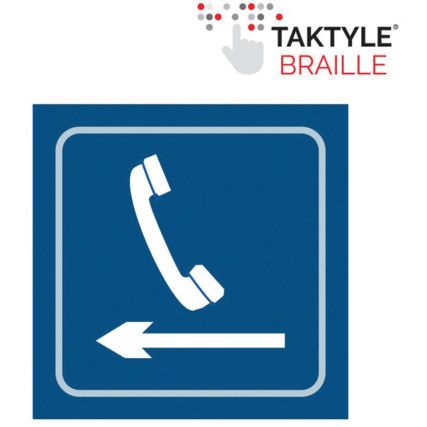 TELEPHONE GRAPHIC ARROW LEFT -TAKTYLE (150 X 150MM)