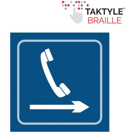 TELEPHONE GRAPHIC ARROW RIGHT -TAKTYLE (150 X 150MM)