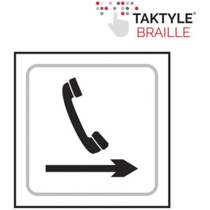 TELEPHONE GRAPHIC ARROW RIGHT -TAKTYLE (150 X 150MM)