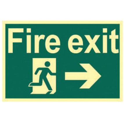 FIRE EXIT RUNNING MAN ARROW RIGHT- PHO (300 X 200MM)