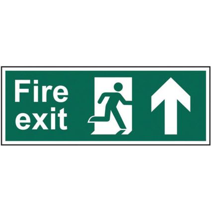 FIRE EXIT RUNNING MAN ARROW UP -FMX D/SIDED (450 X 150MM)