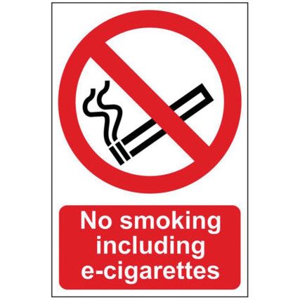 NO SMOKING INCLUDING E-CIGARETTES- PVC (200 X 300MM)