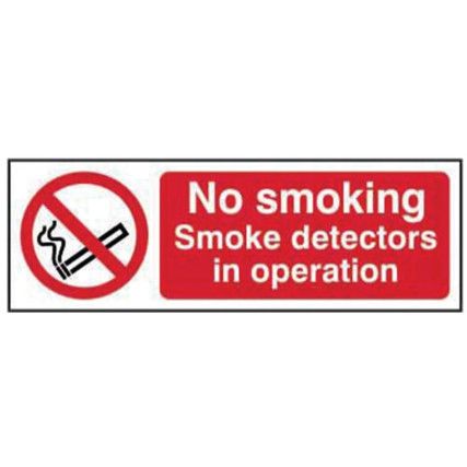 NO SMOKING SMOKE DETECTORS INOPERATION - RPVC (300 X 100MM)