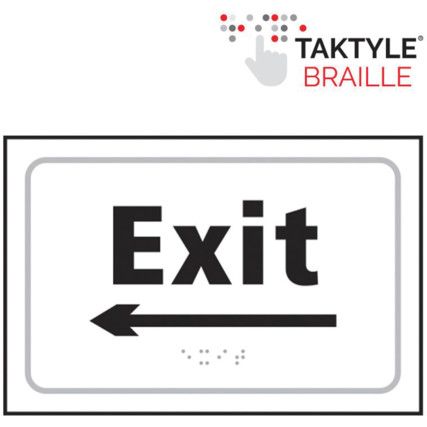 EXIT ARROW LEFT - TAKTYLE (225X150MM)