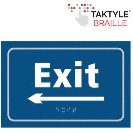 EXIT ARROW LEFT - TAKTYLE (225X150MM)