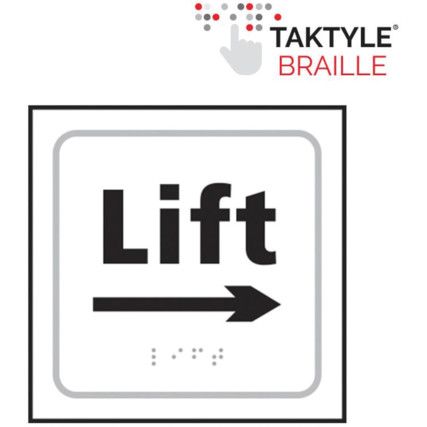 LIFT ARROW RIGHT - TAKTYLE (150X150MM)