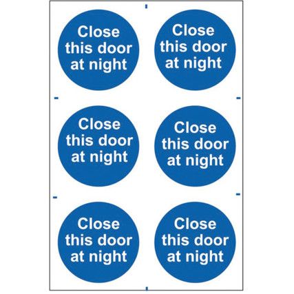 CLOSE THIS DOOR AT NIGHT -PVC(200 X 300MM)