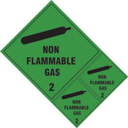 NON FLAMMABLE GAS CLASS 2 LABELS- SAV (200 X 300MM) (PK-3)