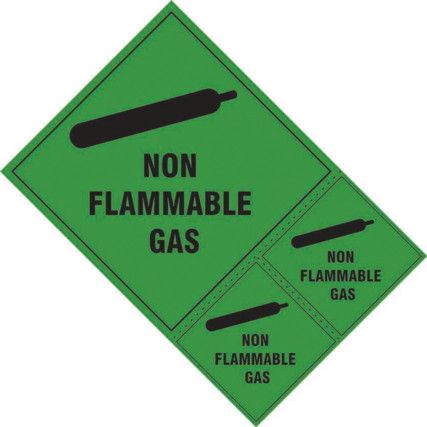 NON FLAMMABLE GAS LABELS -SAV(200 X 300MM) (PK-3)