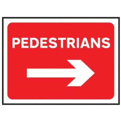 PEDESTRIANS ARROW RIGHT-CLASSICROLL UP TRAF.SIGN(600X450MM)