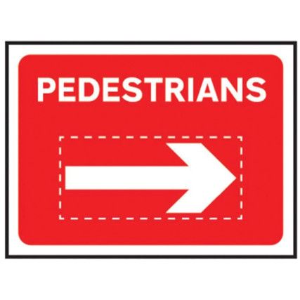 PEDESTRIANS W REVER. ARROW-CLASSIC ROLLUP TRAF.SIGN(600X450MM)