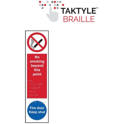 NO SMOKING BEYOND THIS POINT/FIRE DOOR KEEP SHUT-TAKTYLE(75X300MM)