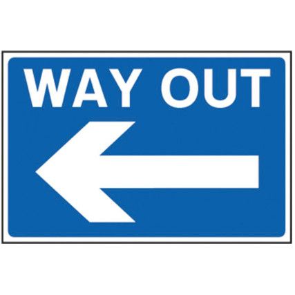 WAY OUT ARROW LEFT- RPVC (600X450MM)