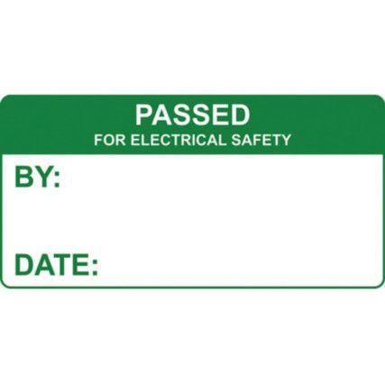 PASSED FOR ELECTRICAL SAFETY -LABELS (50 X 25MM ROLL OF 500)