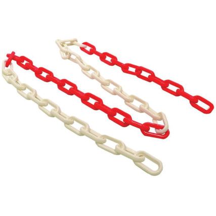 Chain Barrier, Plastic, Red/White