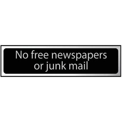 NO FREE NEWSPAPERS OR JUNK MAIL -CHR (200 X 50MM)