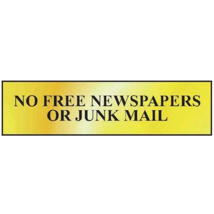 NO FREE NEWSPAPERS OR JUNK MAIL -POL (200 X 50MM)