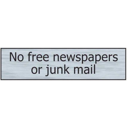 NO FREE NEWSPAPERS OR JUNK MAIL -SSE (200 X 50MM)